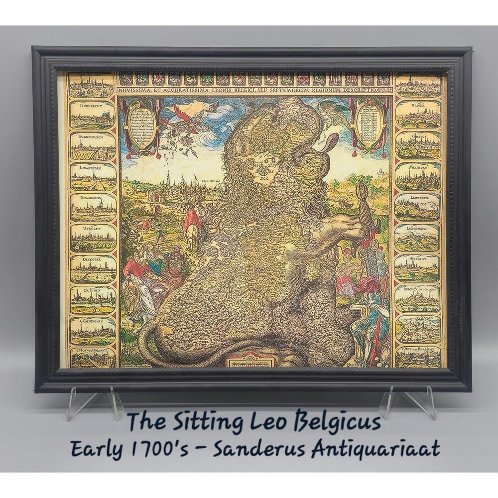 Vintage map - World map - The sitting Leo Belgicus - Early 1700's